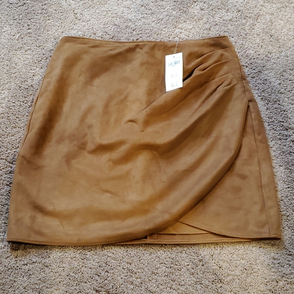 Faux suede skirt